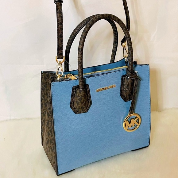 NWT Michael Kors Mercer Medium Logo and leather Accordian crossbody bag - Picture 11 of 12